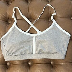 All in Motion Light Gray & White Trim Sports Bralette
